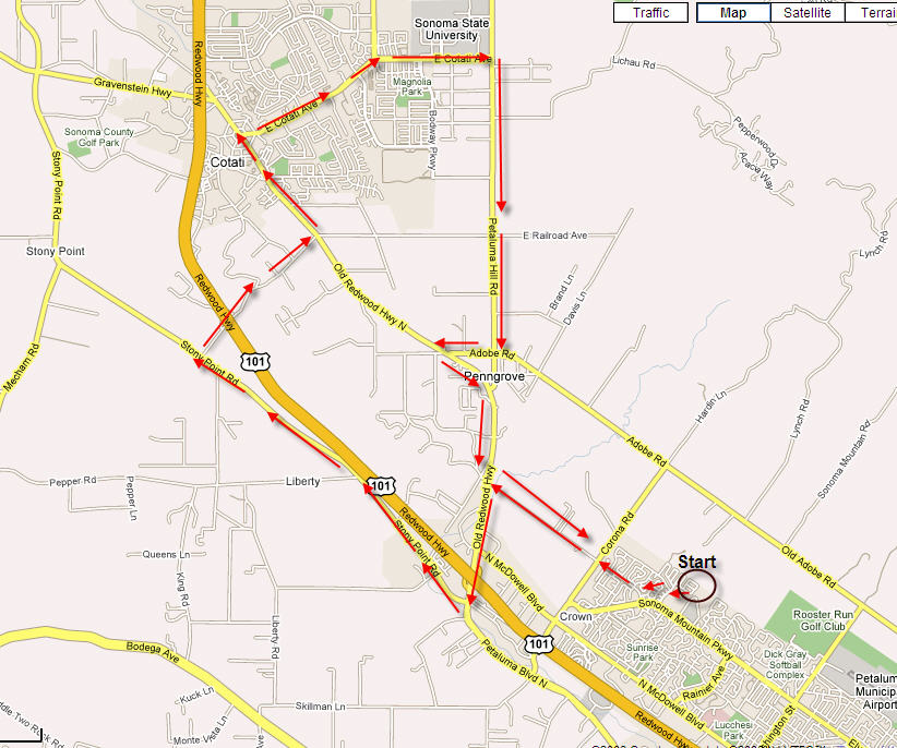 Monday's Route